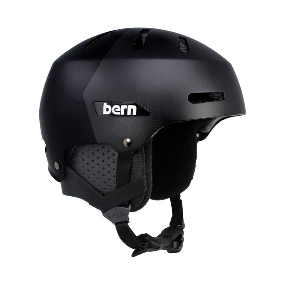 Bern Macon 2.0 Adult Snowsports Ski & Snowboard Helmet, Black Carbon, Small Size